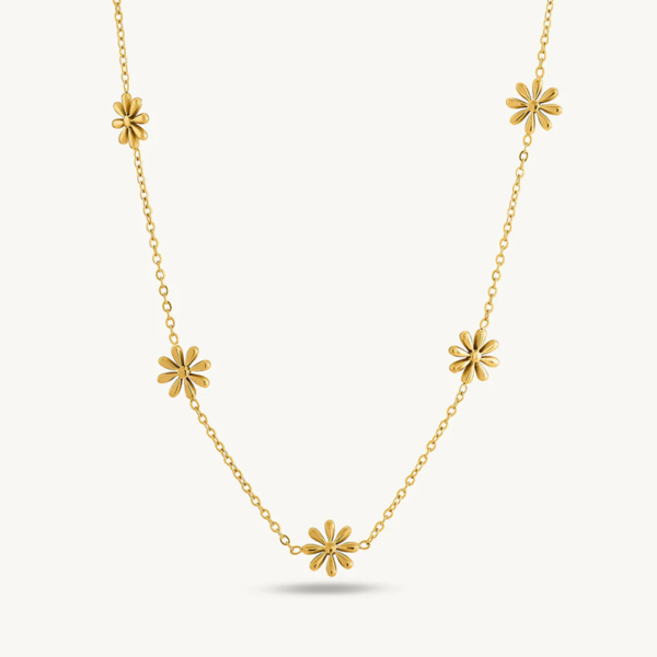 18K Gold Floral Chain