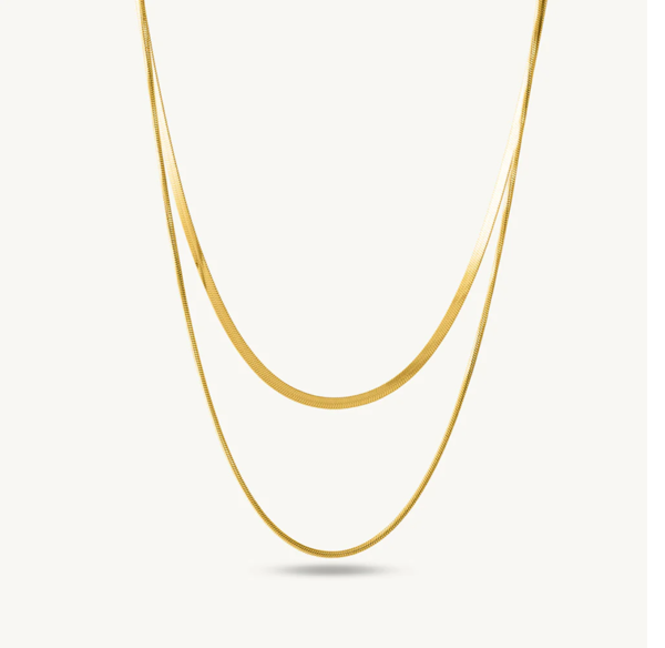 18k Gold Plated Two layer chain