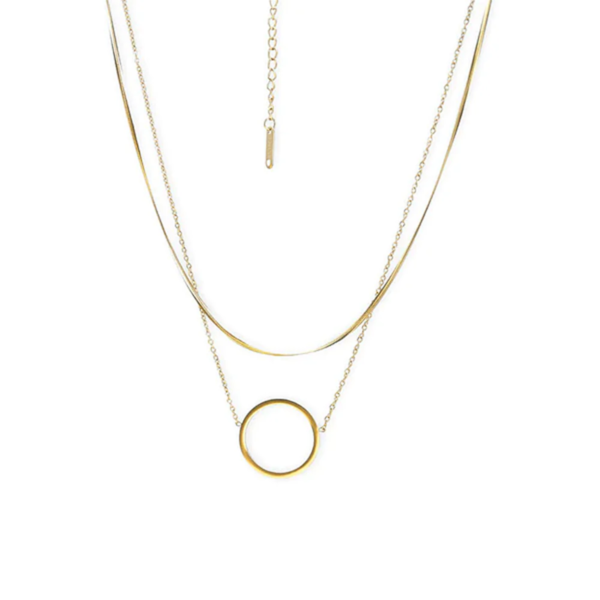 18k Gold Tone Dual layer necklace